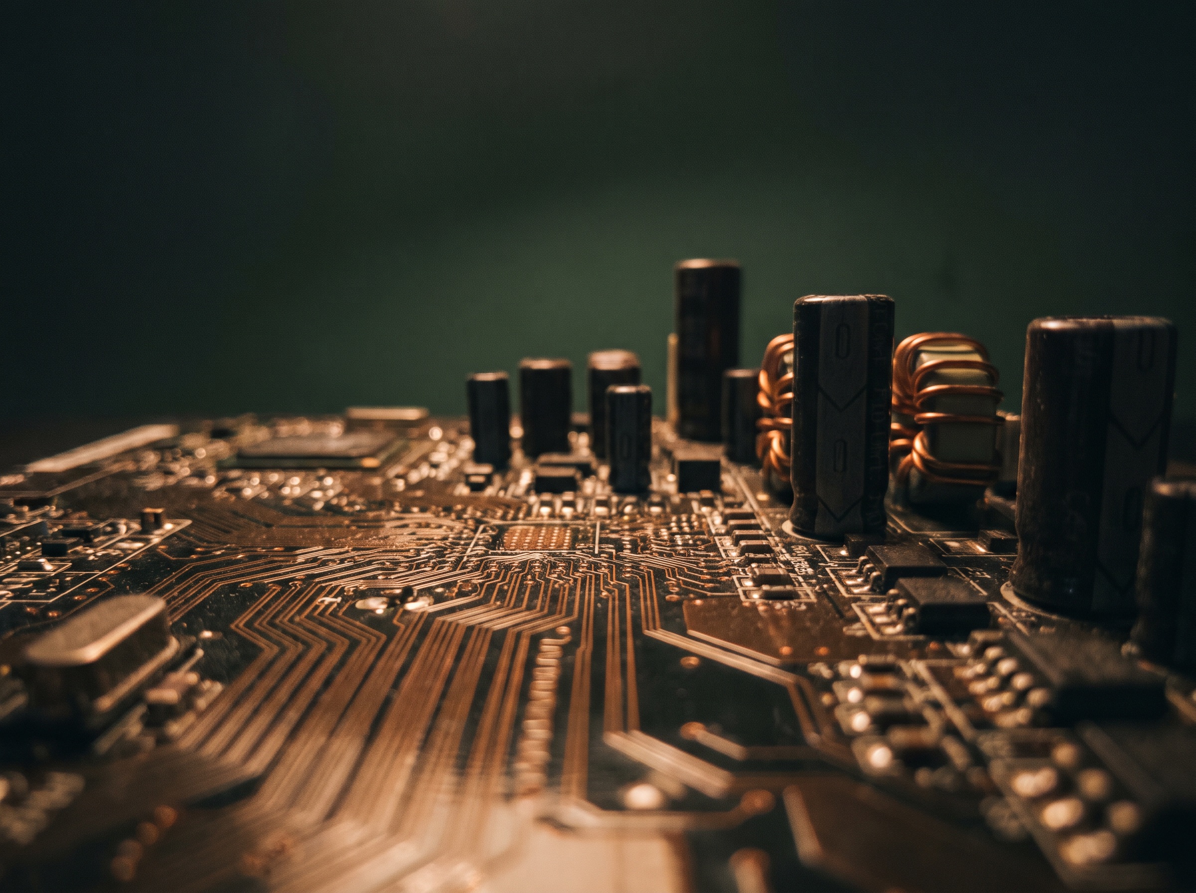 Macro view of a circuit board