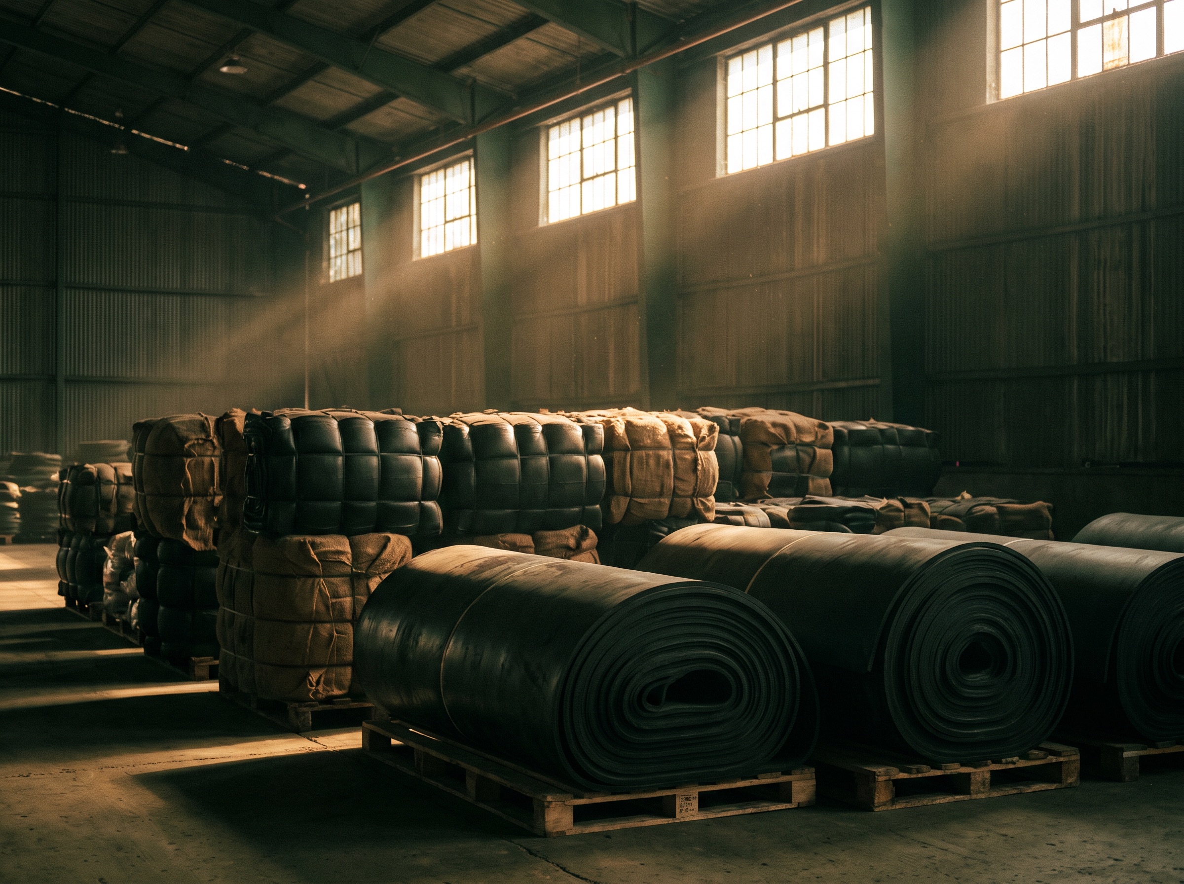 Sparks on an industrial production line