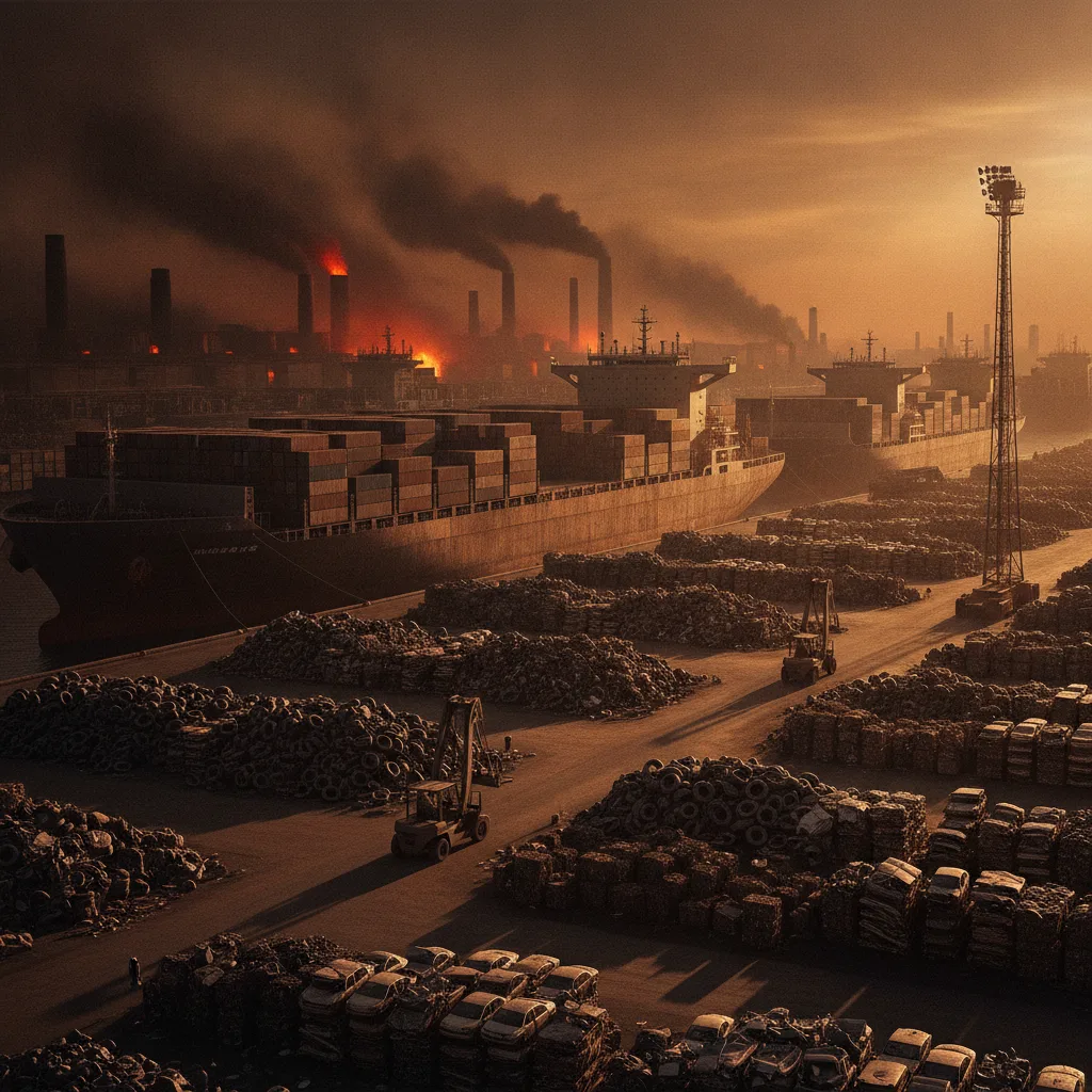 Editorial illustration — US Tariffs and the GCC Recycling Trade Shift in 2025